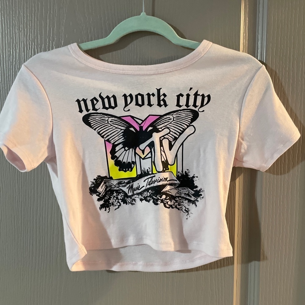 tv New York City Womens Juniors Pink Crop Top M